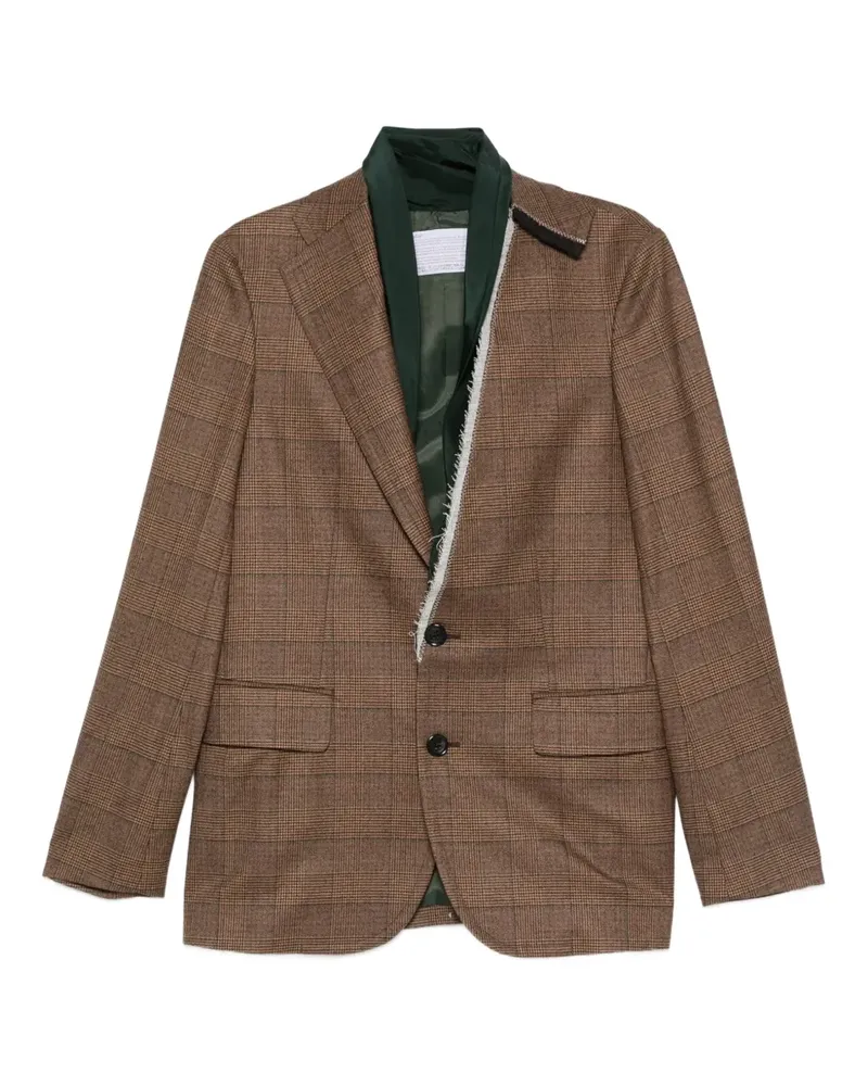kolor checked single-breasted blazer - Grün Grün