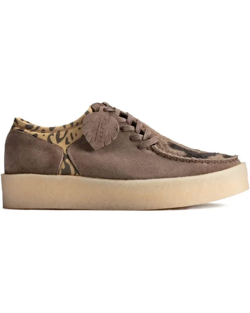 Clarks x Salehe Bembury animal-print lugger lace-up boat shoes - Braun Braun