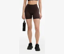 Optimé logo-print high-waisted shorts - Braun