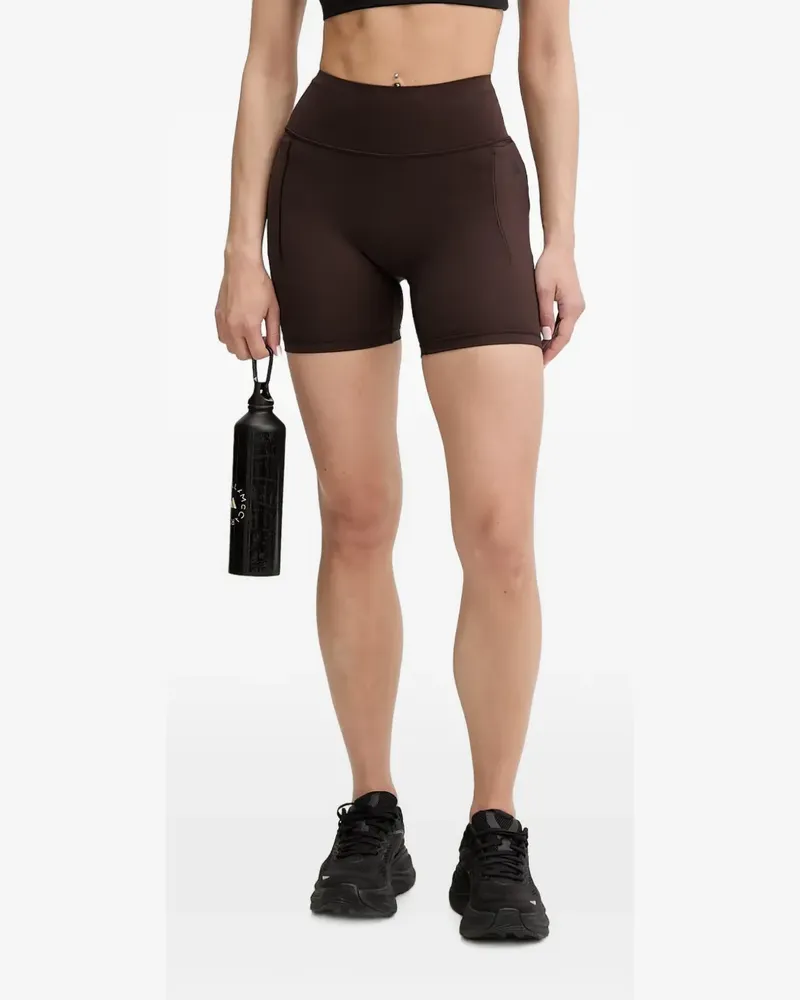adidas Optimé logo-print high-waisted shorts - Braun Braun