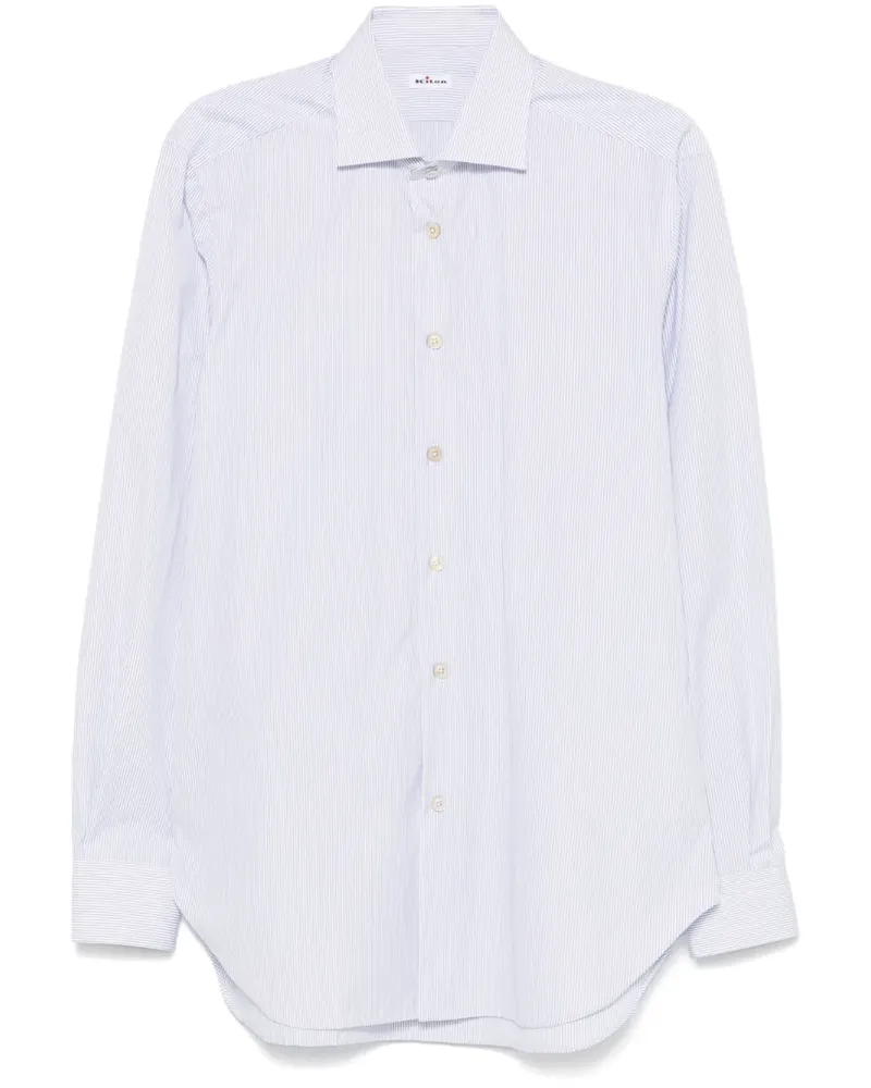 Kiton Gestreiftes Hemd - Weiß Weiß