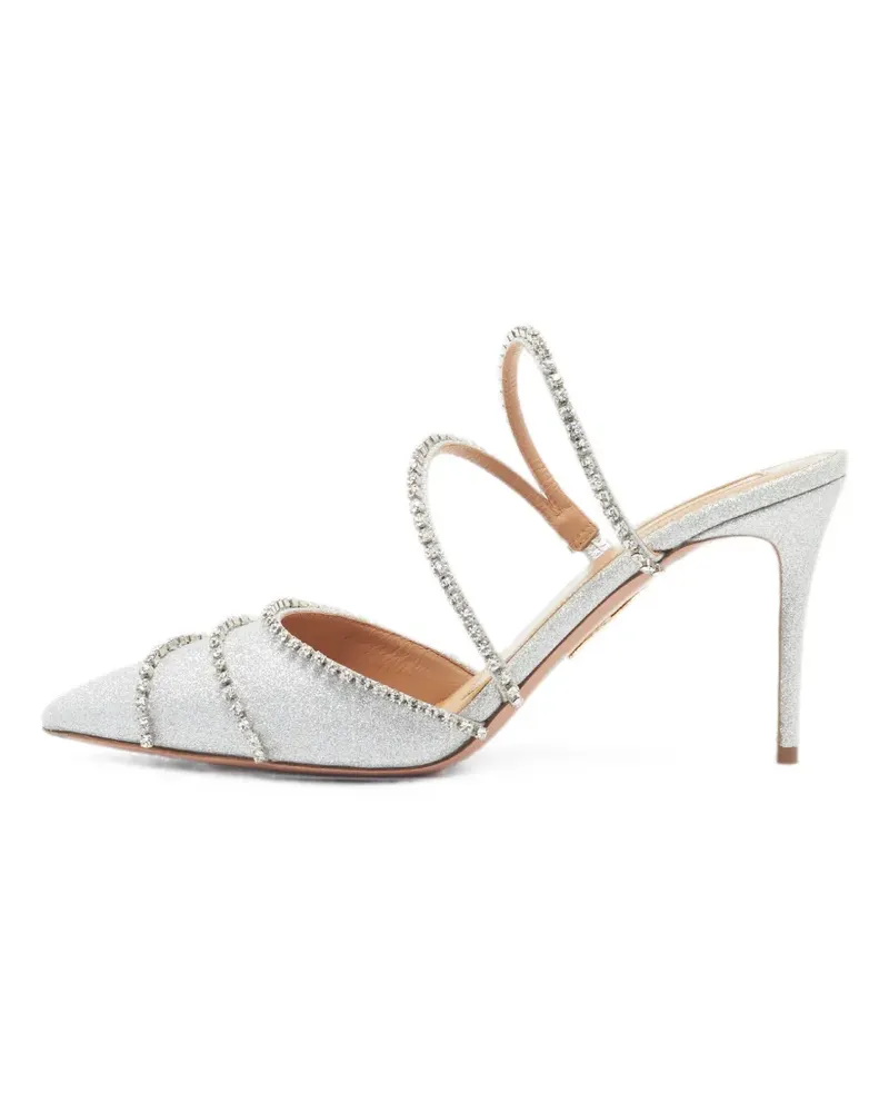 Aquazzura Spitze Mules mit Kristallen - Silber Silber