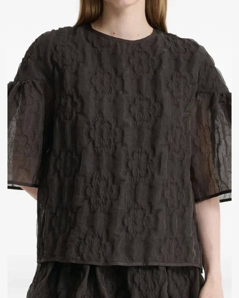 Cecilie Bahnsen Bryndis Bluse mit Matelassé-Effekt - Braun Braun