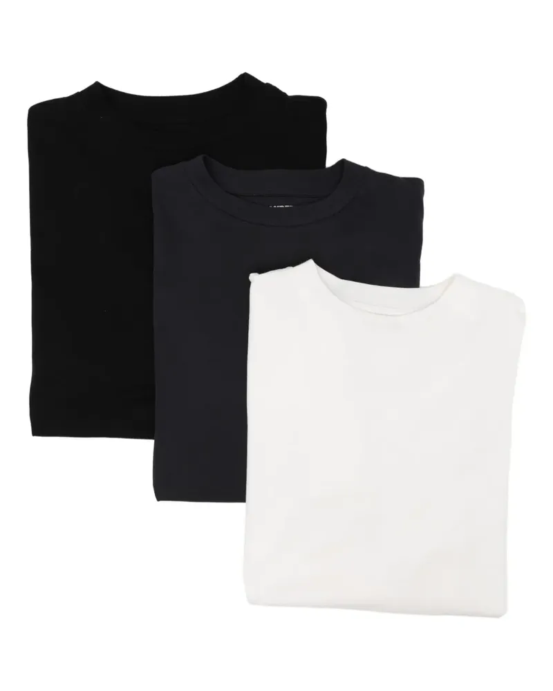 Jil Sander 3 T-Shirts mit Logo-Patch - Schwarz Schwarz