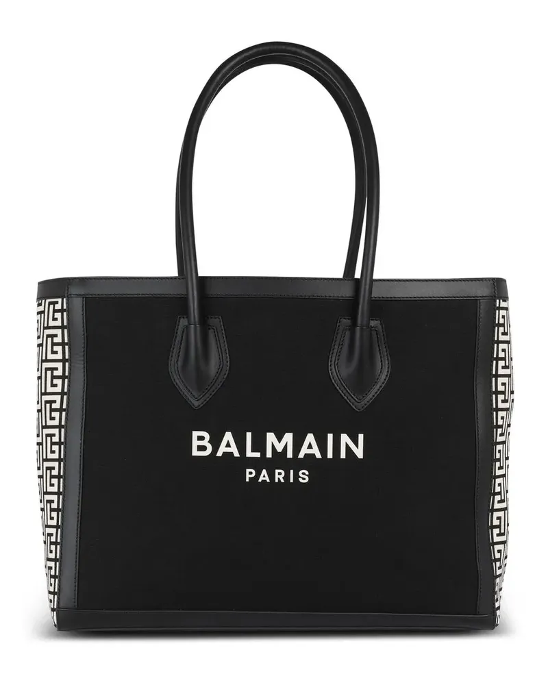 Balmain B-Army 42 Handtasche aus Canvas - Schwarz Schwarz
