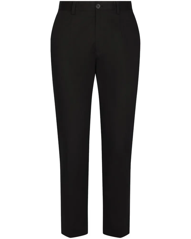 Dolce & Gabbana Halbhohe Tapered-Hose - Schwarz Schwarz