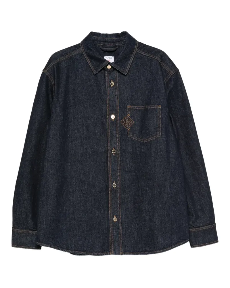 Casablanca Paris Hemdjacke mit Logo-Stickerei - Blau Blau