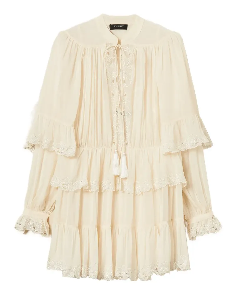 Twin-Set Besticktes Georgette-Minikleid - Nude Nude