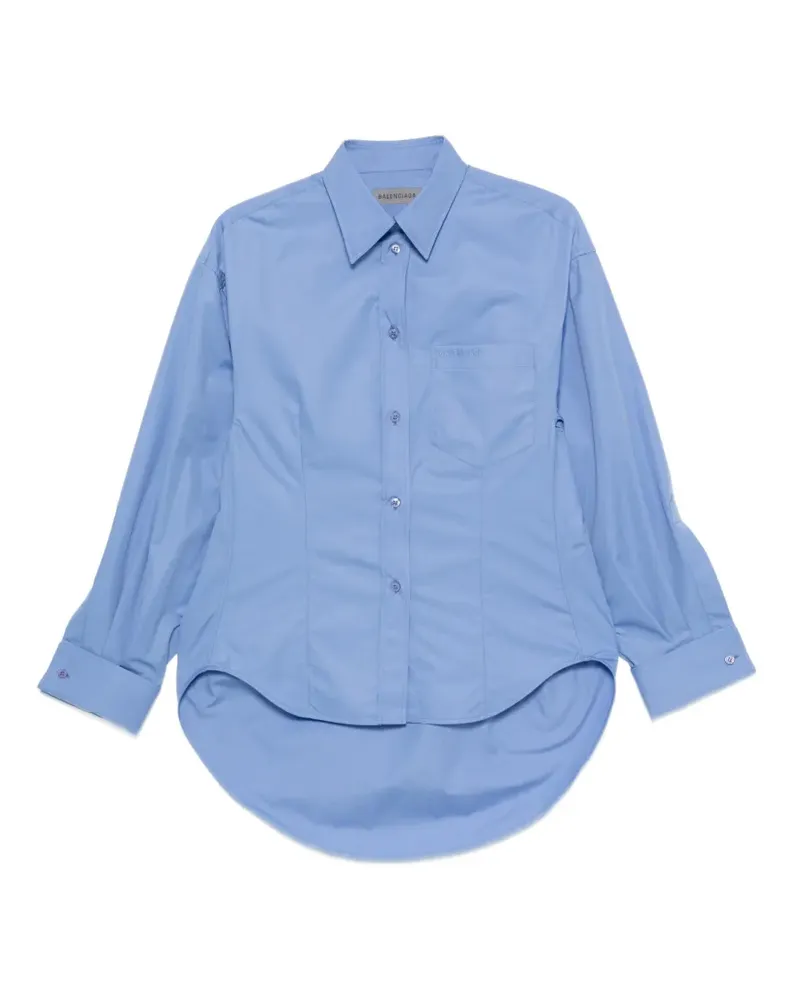 Balenciaga curved-hem shirt - Blau Blau