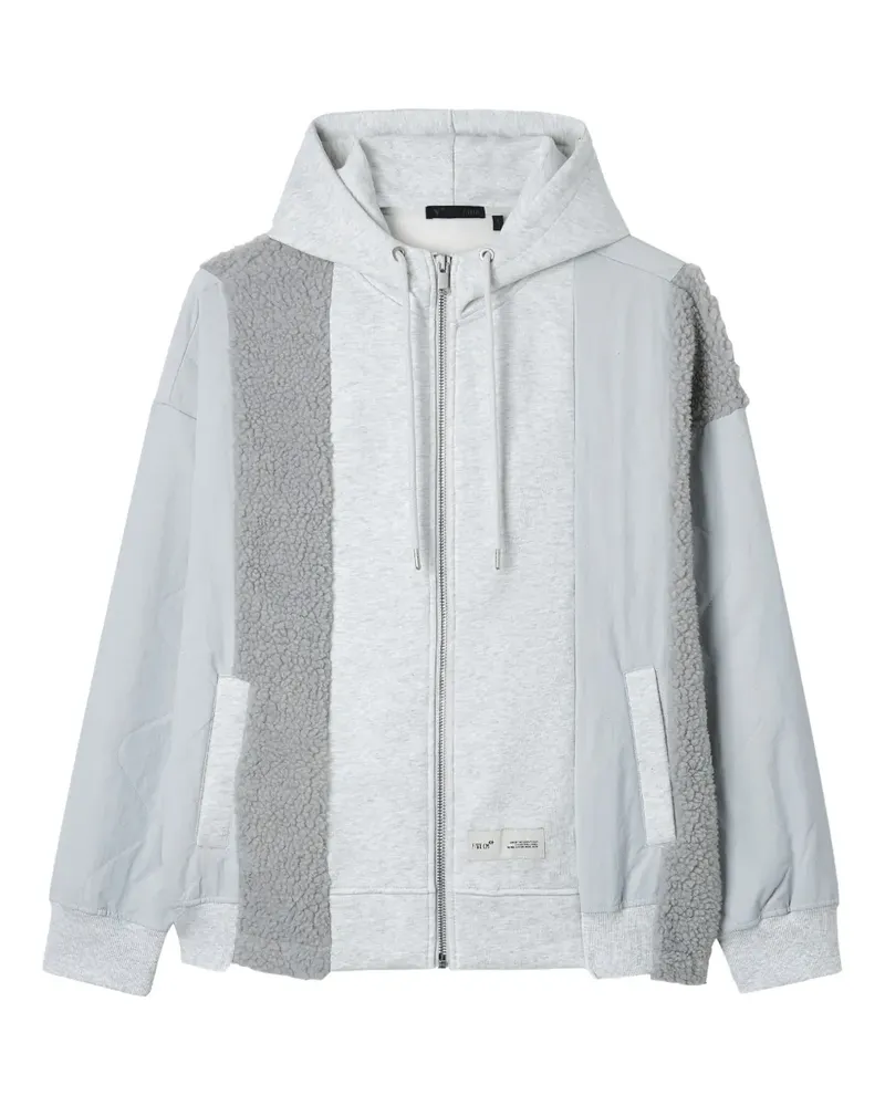 FIVE CM patchwork zip-up hoodie - Grau Grau