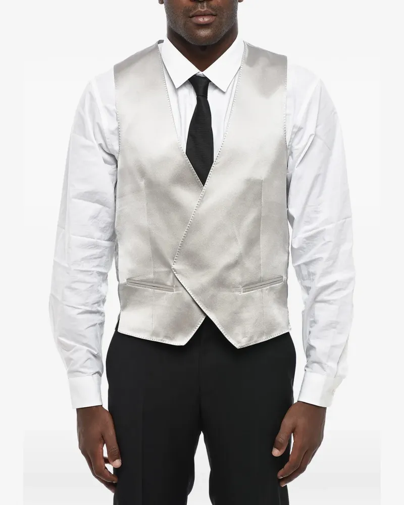 Corneliani double-breasted silk waistcoat - Silber Silber