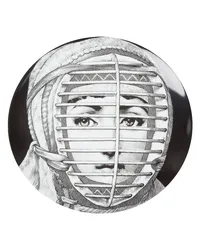 Fornasetti Wandteller mit Gesichts-Print Schwarz