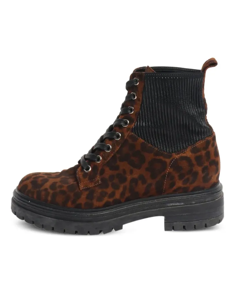 Gianvito Rossi Stiefel mit Leopardenprint - Braun Braun