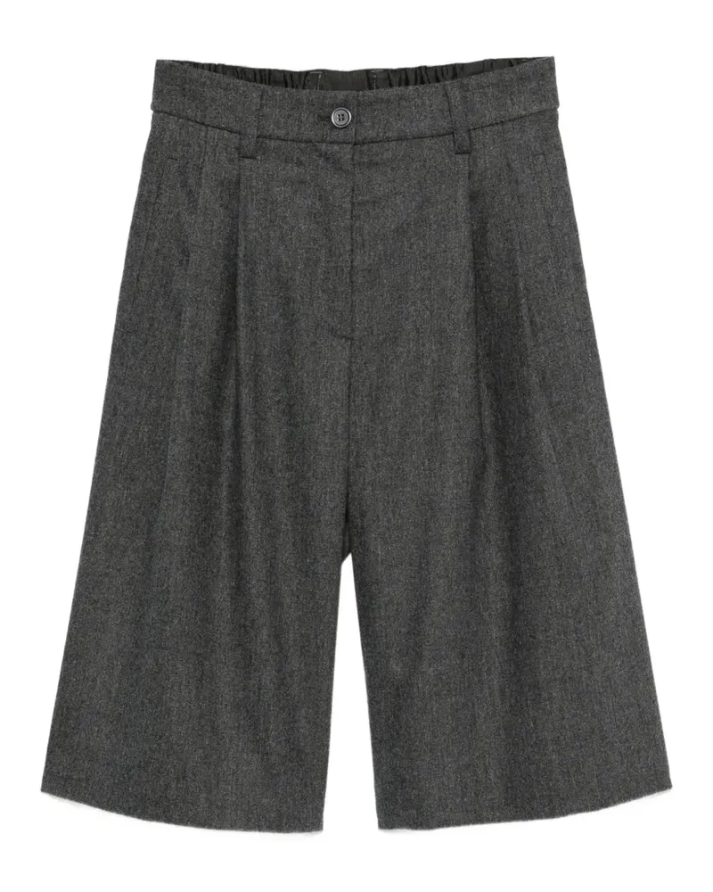 Emporio Armani pleated wide-leg wool shorts - Grau Grau