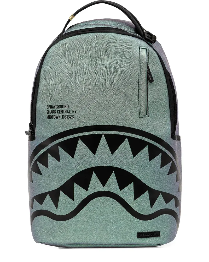 Sprayground Slickness shark-print backpack - Grün Grün