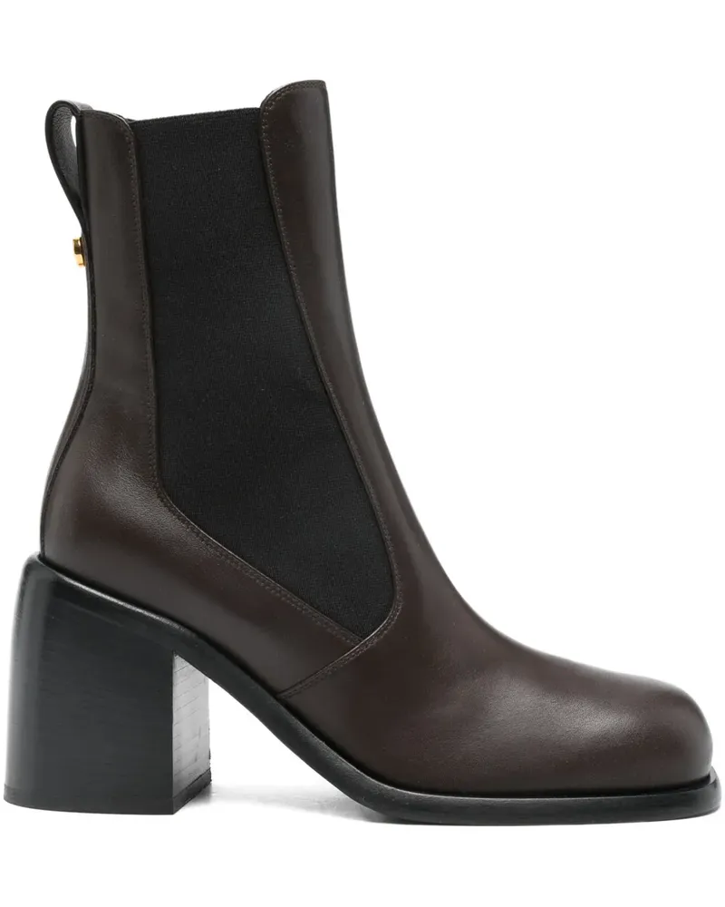Sergio Rossi Stiefel mit Blockabsatz 80mm - Braun Braun