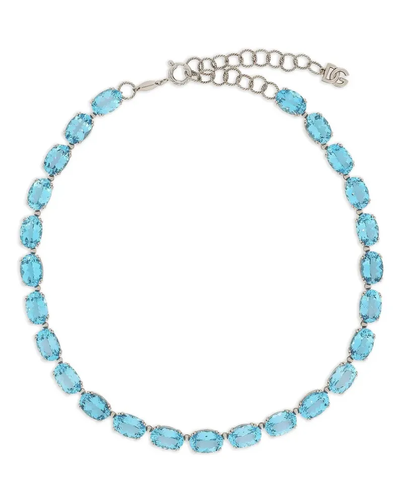 Dolce & Gabbana 18kt Anna Weißgoldhalskette mit Topas - Blau Blau