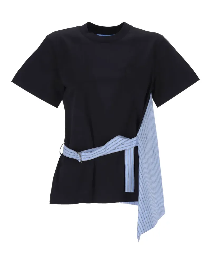 Sacai belted asymmetric T-shirt - Blau Blau