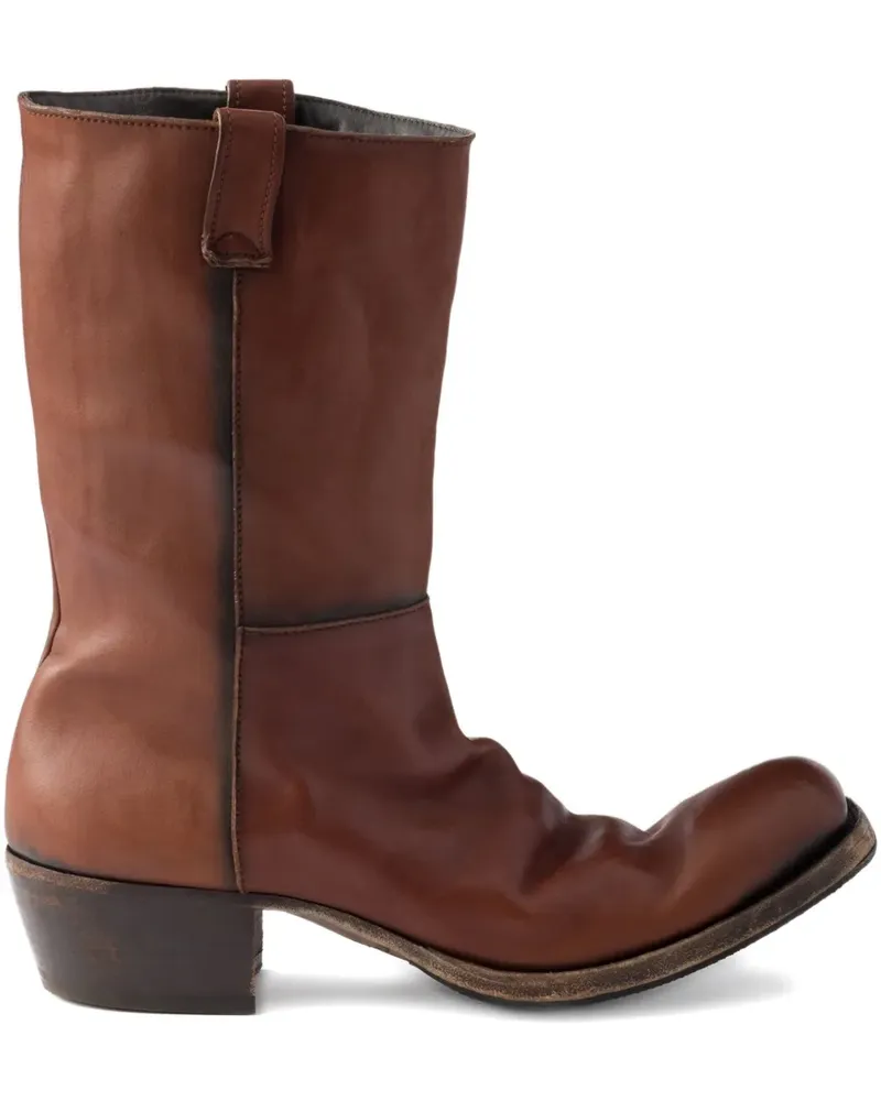 Prada Cowboystiefel aus Leder - Braun Braun