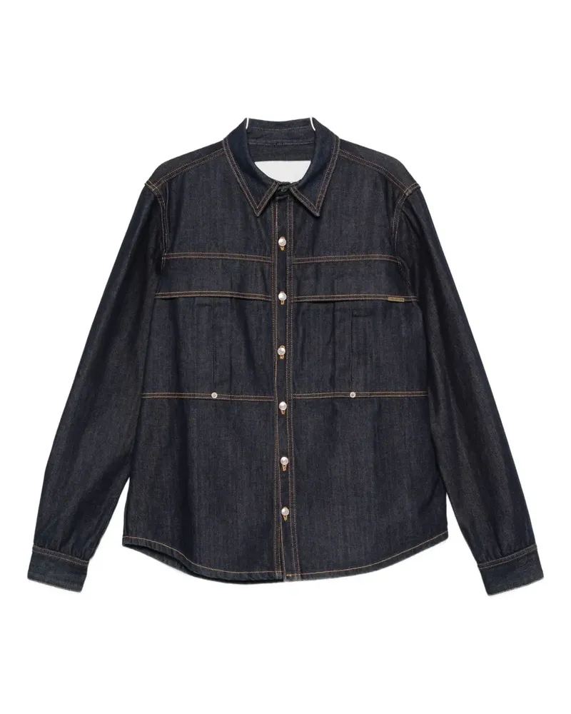 Yes London contrast-stitching denim shirt - Blau Blau