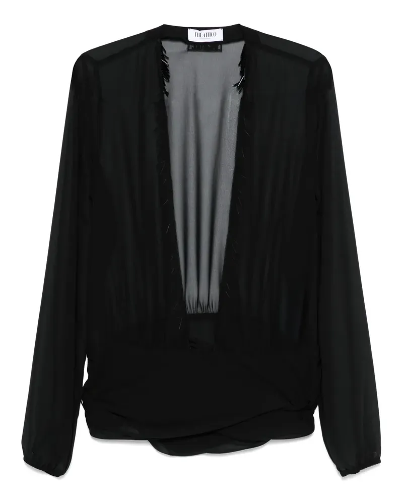 ATTICO Bluse mit V-Ausschnitt - Schwarz Schwarz