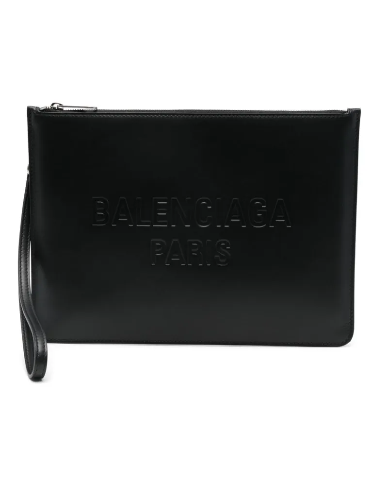 Balenciaga Clutch mit Logo-Prägung - Schwarz Schwarz