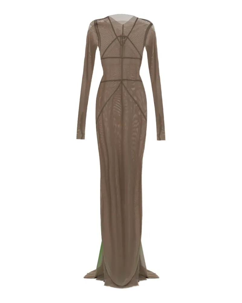 Rick Owens Temple long-sleeve sheer maxi dress - Braun Braun