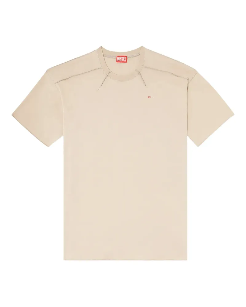 Diesel T-Crahor-Boxt external-stitch logo-embroidered T-shirt - Nude Nude