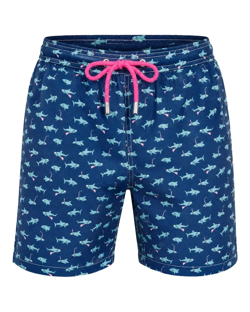 MC2 Saint Barth Lighting Badeshorts mit Hai-Print - Blau Blau