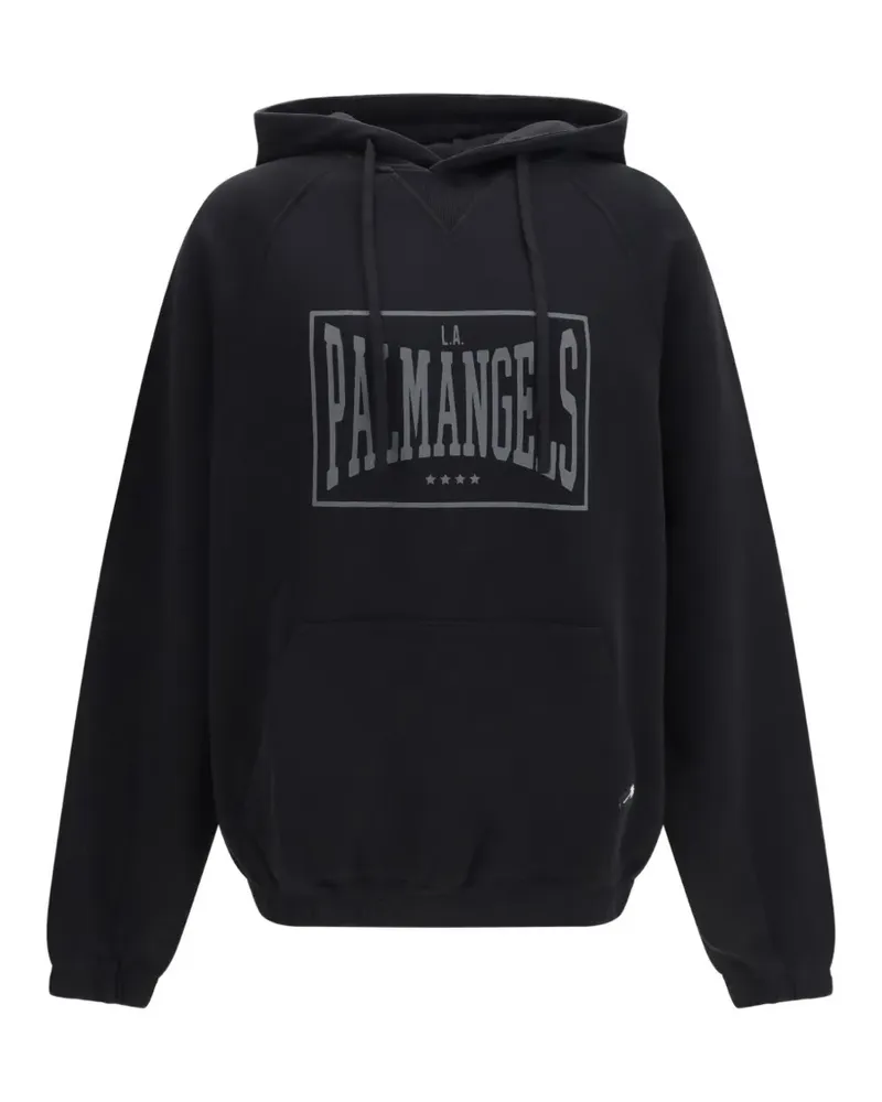 Palm Angels logo-print loose-fit hoodie - Schwarz Schwarz