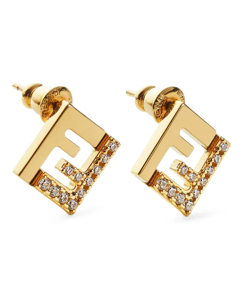 Fendi Forever crystal-embellishment earrings - Gold Gold