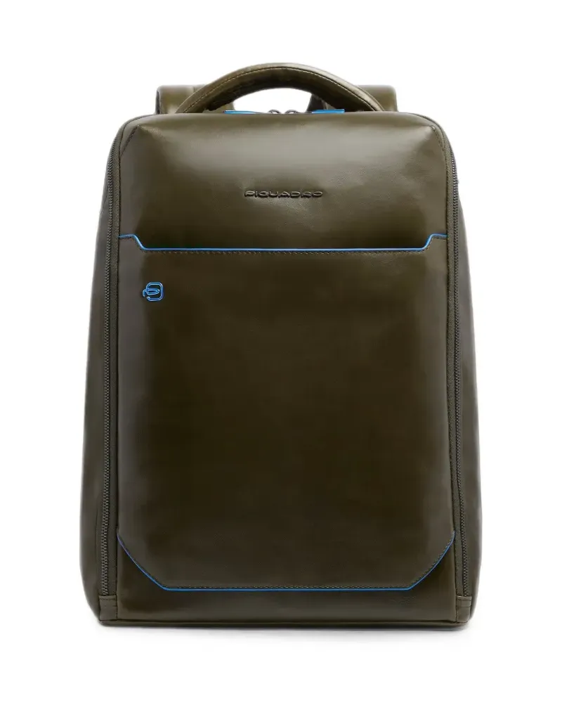 Piquadro Rucksack mit Logo-Schild - Grün Grün