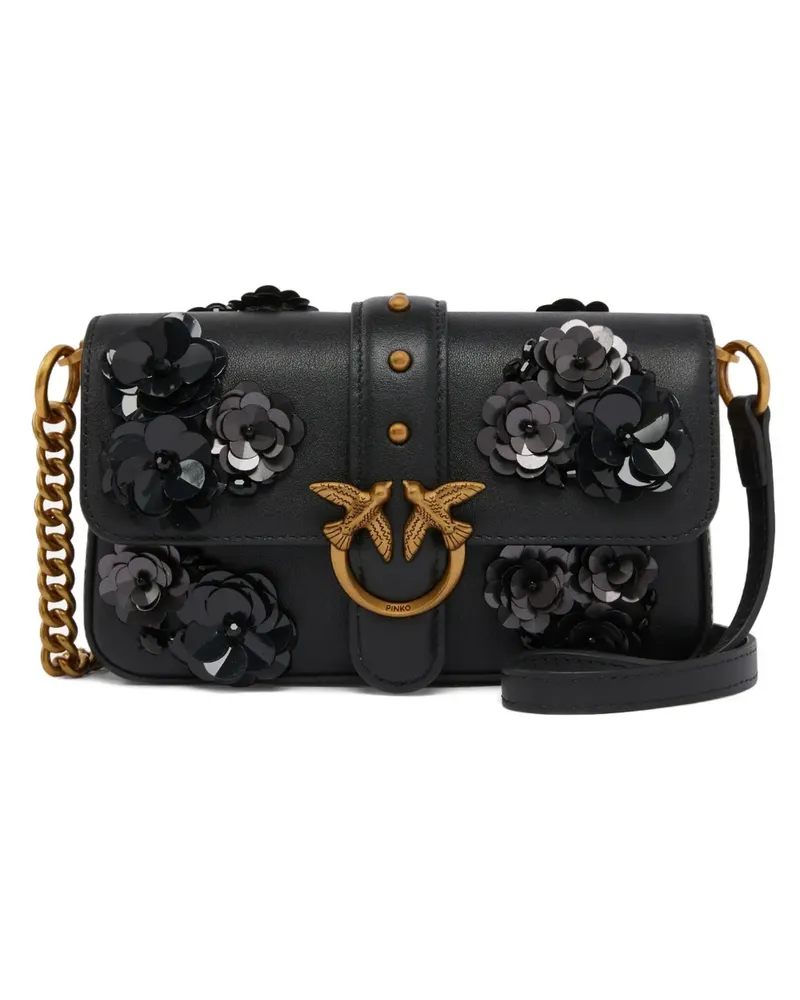 Pinko Tasche mit Blumendetail - Schwarz Schwarz