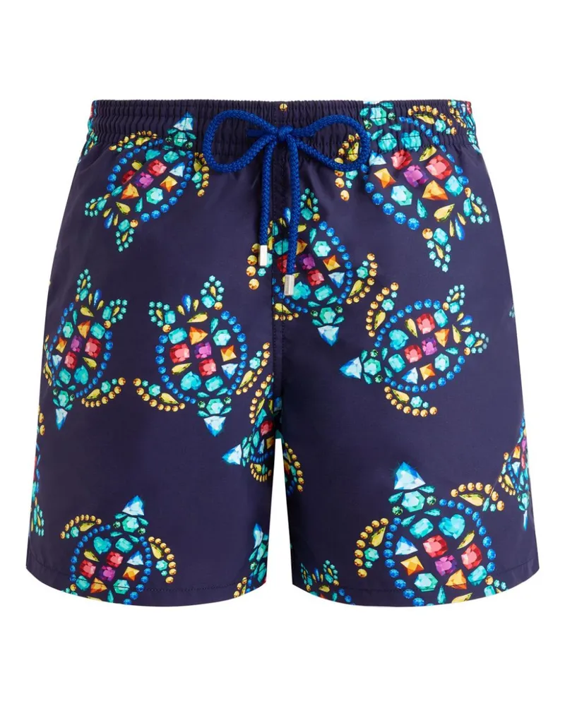 Vilebrequin Logo-Badeshorts mit Schildkröten-Print - Blau Blau