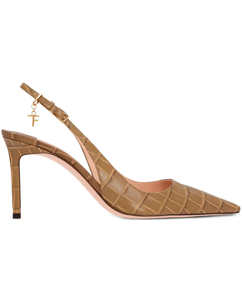 Tom Ford Angelina Slingback-Pumps mit Kroko-Effekt - Braun Braun