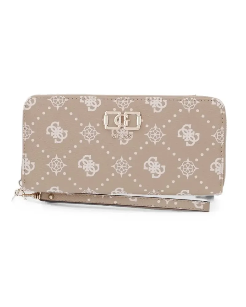 Guess Emelie monogram-print logo-plaque wallet - Nude Nude