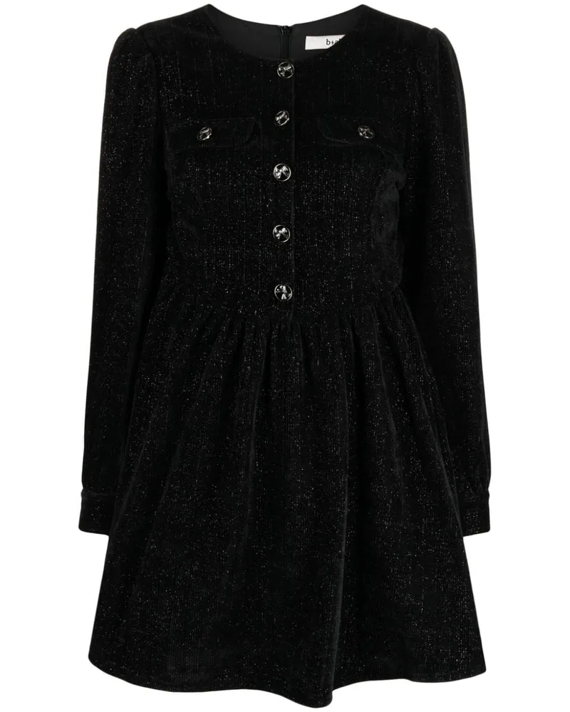 b+ab Langarmshirt mit metallischen Nähten - Schwarz Schwarz