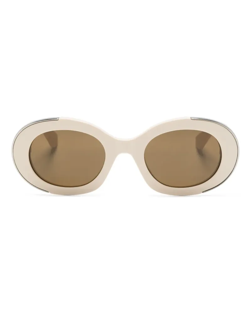 Alexander McQueen Sonnenbrille mit ovalem Gestell - Nude Nude