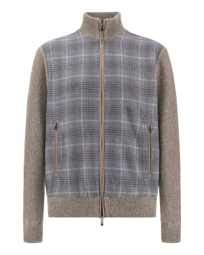 Paul & Shark Tartan-Cardigan mit Reißverschluss - Nude Nude