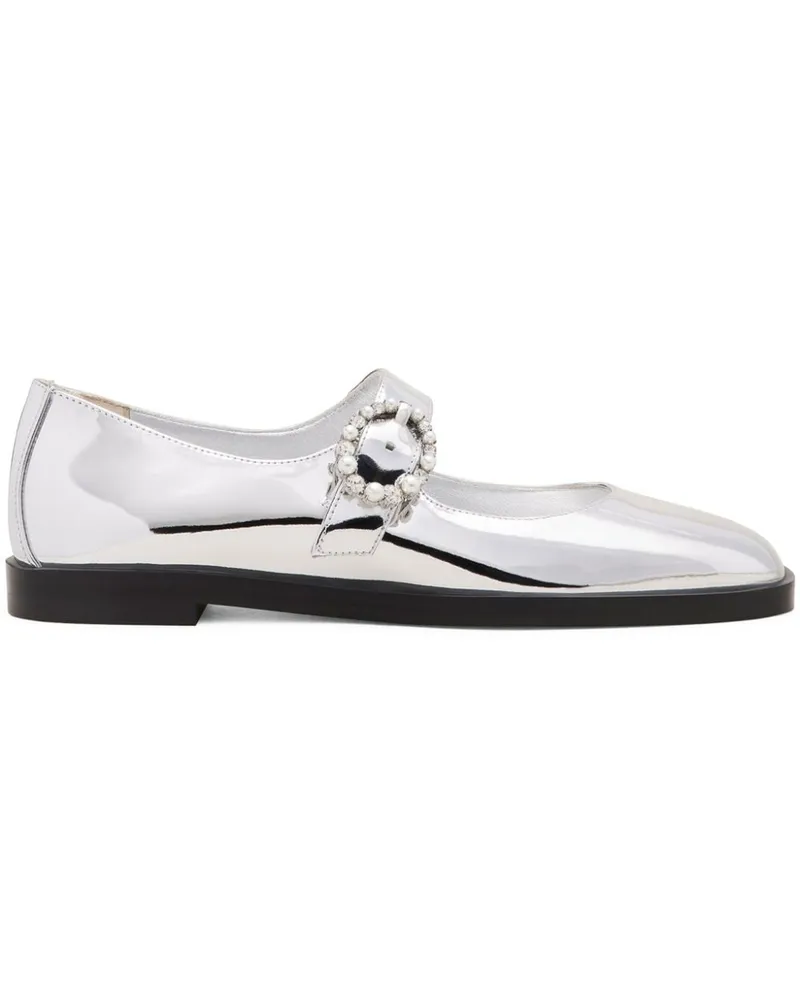 Stuart Weitzman Loralei Crystal Ballerinas - Silber Silber