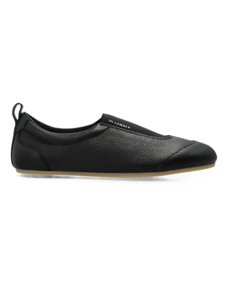 Jil Sander Etage grainy leather slip-on sneakers - Schwarz Schwarz