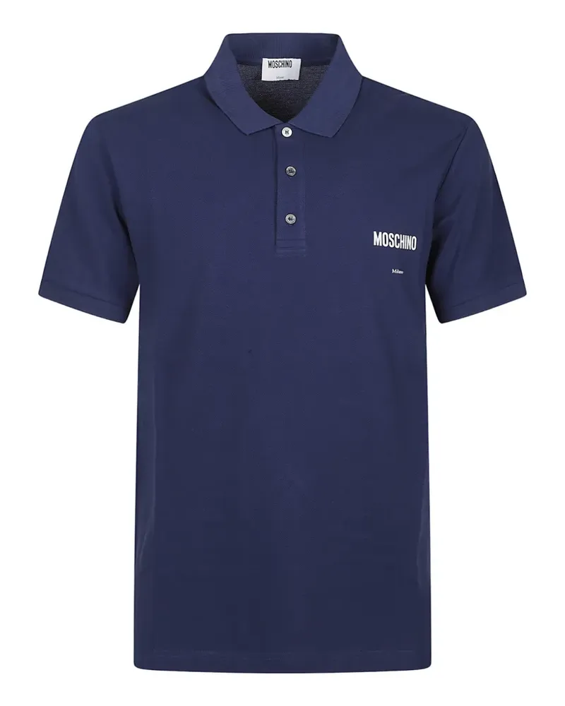 Moschino Poloshirt mit Logo-Print - Blau Blau