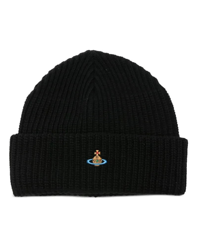 Vivienne Westwood Orb-embroidered beanie - Schwarz Schwarz