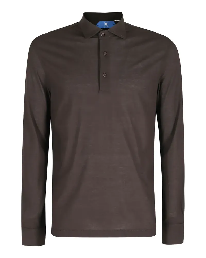 KIRED long-sleeve buttoned polo shirt - Braun Braun