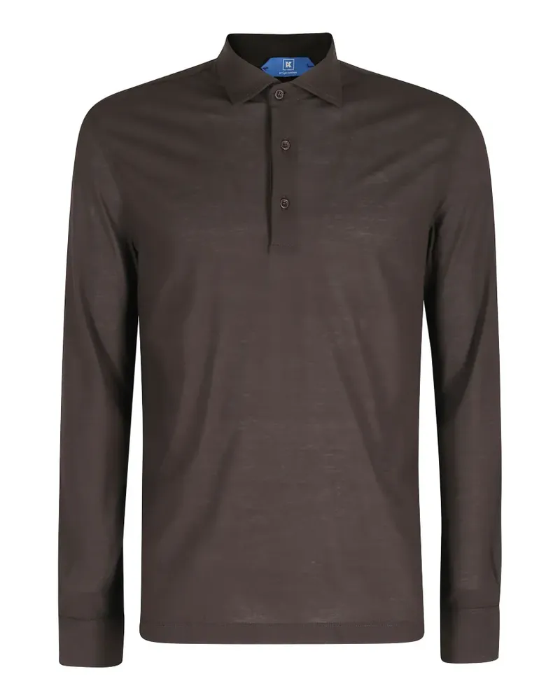 KIRED long-sleeve buttoned polo shirt - Braun Braun