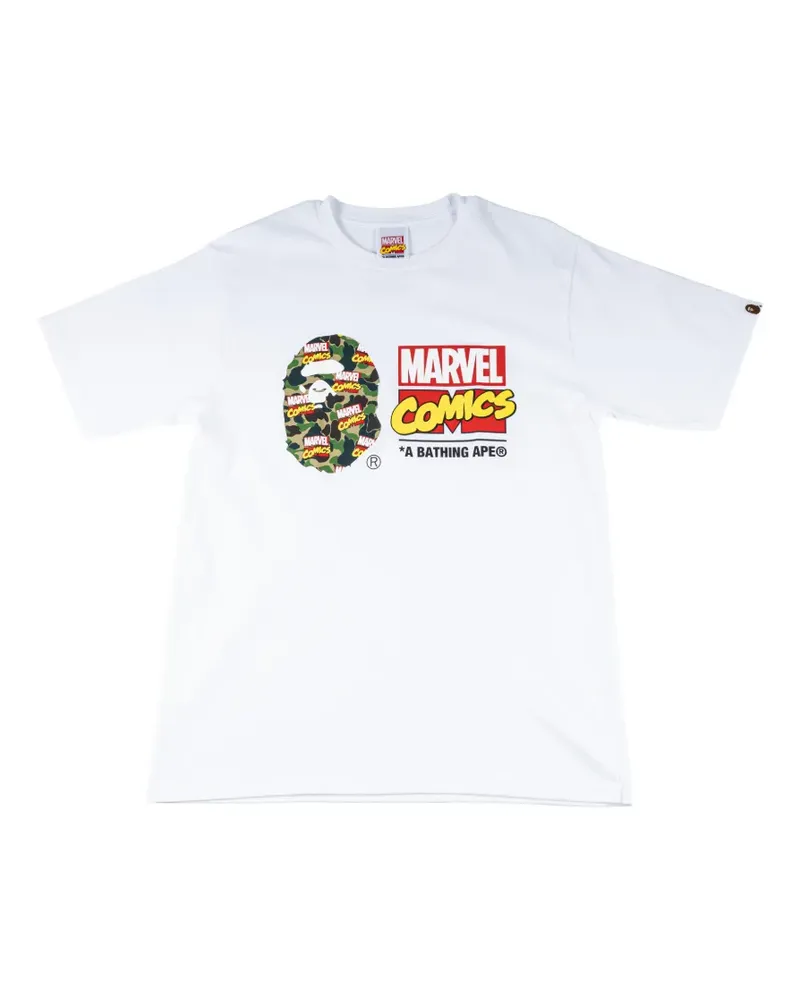 BAPE x Marvel T-Shirt mit Camo-Print - Weiß Weiß