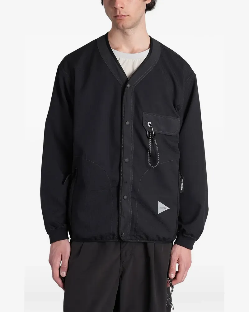 and wander V-neck snap-fastening cardigan - Schwarz Schwarz