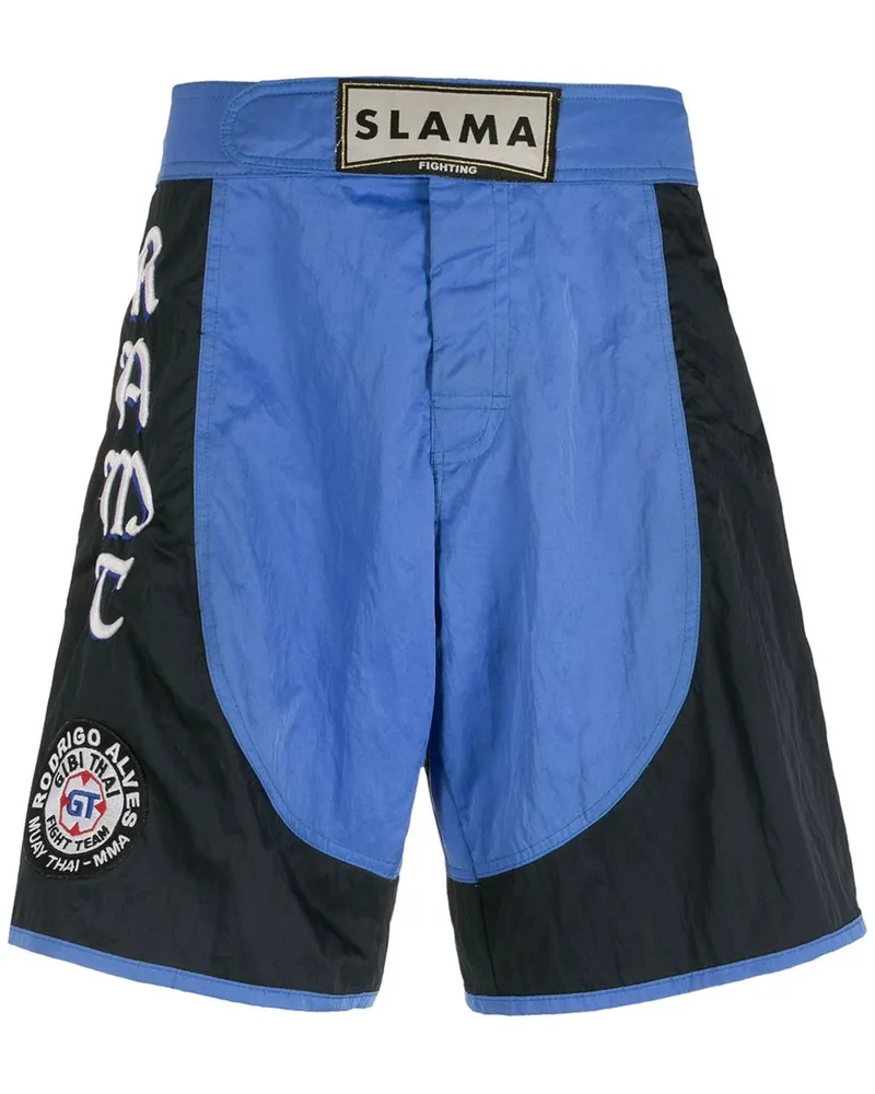 Amir Slama Luta Shorts mit Patches Blau