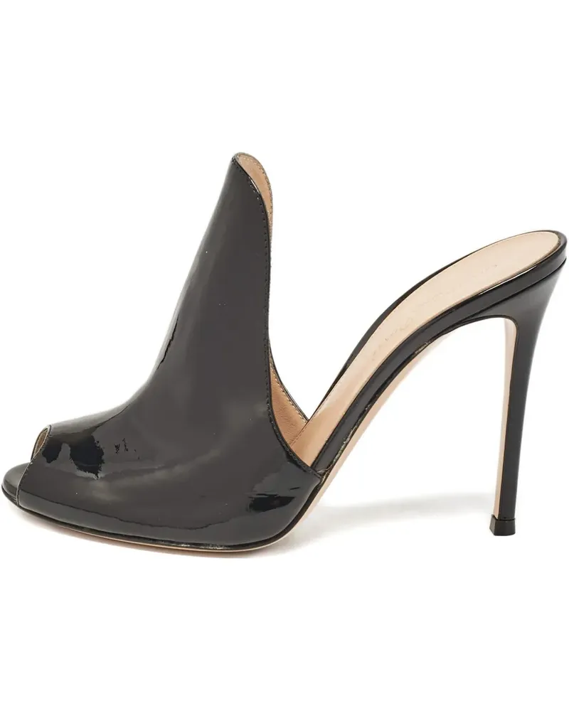 Gianvito Rossi Mules aus Lackleder - Schwarz Schwarz