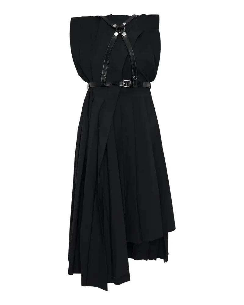 Junya Watanabe pleated harness midi dress - Schwarz Schwarz